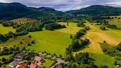 Drohnenfoto Wolfshagen im Harz – Felder und Landschaftspanorama