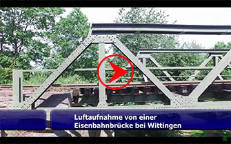 Luftaufnahme von einer Eisenbahnbrücke bei Wittingen Luftbilder Luftaufnahmen